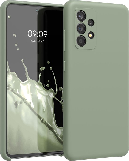 kwmobile telefoonhoesje geschikt voor Samsung Galaxy A52 / A52 5G / A52s 5G - Hoesje met siliconen coating - Smartphone case in grijsgroen