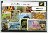 Koraal – Luxe postzegel pakket (A6 formaat) : collectie van 25 verschillende postzegels van koraal – kan als ansichtkaart in een A6 envelop - authentiek cadeau - kado - geschenk -