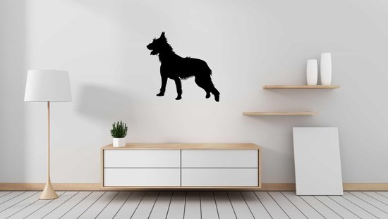 Silhouette hond - Bouvier Des Ardennes - S - 45x47cm - Zwart - wanddecoratie