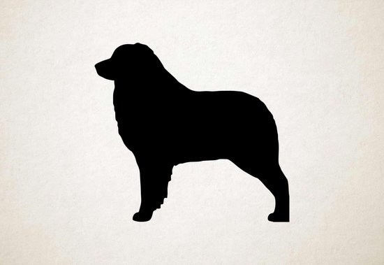 Silhouette hond - Australian Shephard - Australische Shephard - XS - 25x27cm - Zwart - wanddecoratie