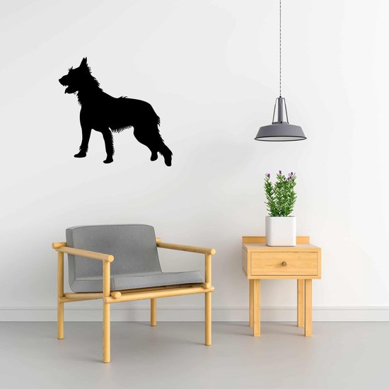 Silhouette hond - Bouvier Des Ardennes - S - 45x47cm - Zwart - wanddecoratie
