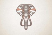 Line Art - Olifant 4 - S - 58x45cm - Multiplex - geometrische wanddecoratie