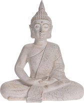 Boeddha zittend - Tuinbeeld - crème - 49cm
