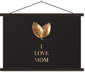 Porte-affiche avec affiche - Affiche scolaire - Dictons - Mère - J'aime maman - Citations - 60x40 cm - Lattes noires