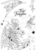 Stempel - Creative Expressions - Pink ink A5 - Clear stamp - dragon