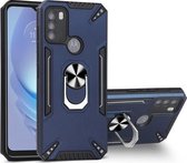 Voor Motorola Moto G50 PC + TPU-beschermhoes met 360 graden draaibare ringhouder (koningsblauw)