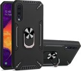 Voor Samsung Galaxy A50 PC + TPU-beschermhoes met 360 graden draaibare ringhouder (zwart)