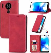 Voor Blackview A80/A80s Retro Skin Feel Business Magnetische Horizontale Flip Lederen Case met Houder & Kaartsleuven & Portemonnee & Fotolijst (Rood)