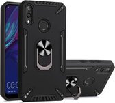 Voor Huawei Y7 2019 PC + TPU-beschermhoes met 360 graden draaibare ringhouder (zwart)