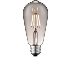 Home Sweet Home - Edison Vintage E27 LED filament lichtbron Drop - Rook - 6.4/6.4/14cm - ST64 Deco - Retro LED lamp - Dimbaar - 6W 160lm 1800K -