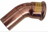 RM Perskoppeling koper bocht 45gr MxF 22mm
