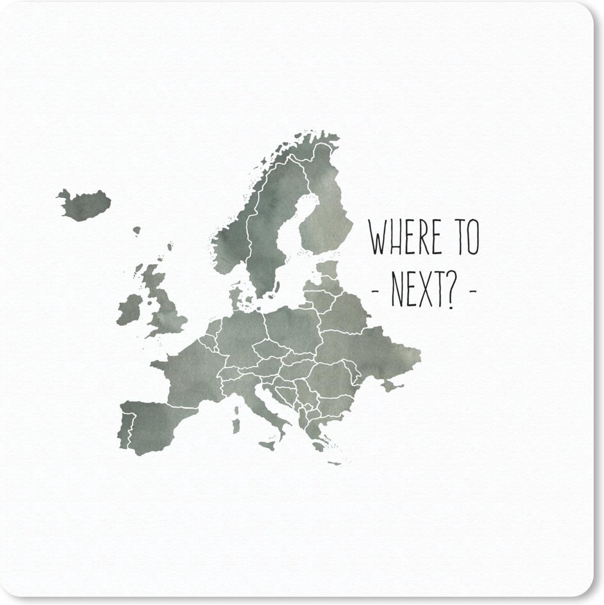 Muismat 30x30 cm - Mousepad Kaarten - Europa - Letters - Quote - Muismatten