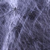 Spinnenweb - Spinrag - Wit - Halloween Decoratie - Met Spinnen - 125 Gram