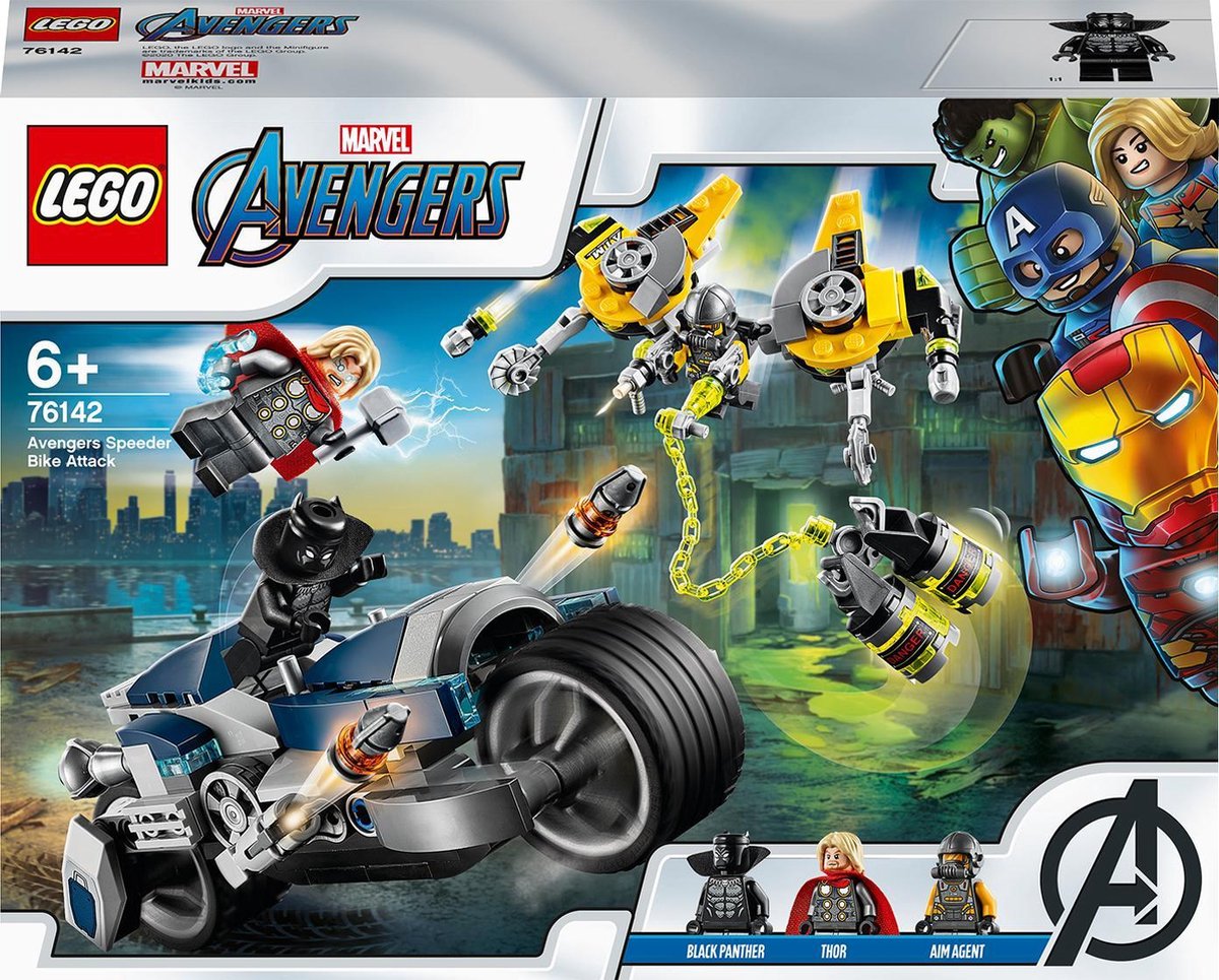 lego marvel avengers speeder bike aanval