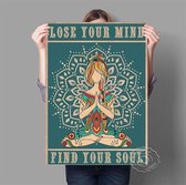 Hippie Girl Yoga Vintage Print Poster Wall Art Kunst Canvas Printing Op Papier Met Waterproof Inkt 21x30cm Multi-color