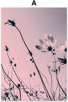 Cherry Pink Blossoms Sunset Print Poster Wall Art Kunst Canvas Printing Op Papier Living Decoratie 40X50cm Multi-color