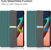 Case2go - Hoes geschikt voor Xiaomi Pad 5 / 5 Pro - 11 inch Book Case - Auto Sleep/Wake Up functie - Groen