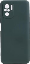 Shop4 - Xiaomi Redmi Note 10s Hoesje - Zachte Back Case Mat Donker Groen