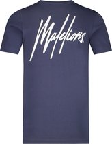 Malelions Junior Double Signature T-Shirt - Navy/White