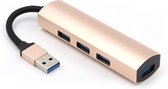 USB Splitter - USB Hub 3.0 - 4 Poorten - USB 3.0 aansluiting - Aluminium - Rose Goud