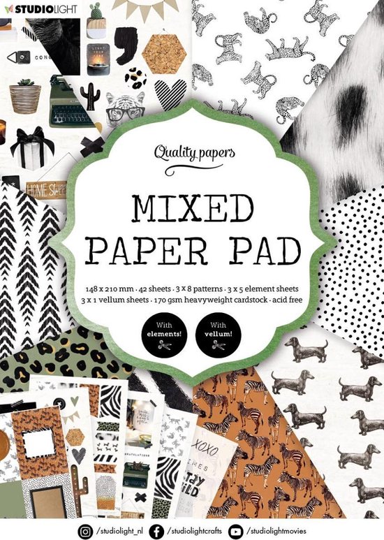 Studio Light Essentials mixed paper pad pattern paper Nr.5 | bol.com