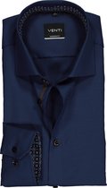 VENTI modern fit overhemd - donkerblauw structuur (contrast) - Strijkvrij - Boordmaat: 40