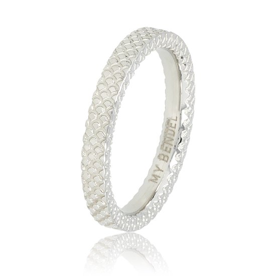 Bague en acier inoxydable empilable gravée d'un motif peau de serpent