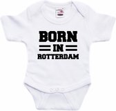 Born in Rotterdam tekst baby rompertje wit jongens en meisjes - Kraamcadeau - Rotterdam geboren cadeau 56 (1-2 maanden)