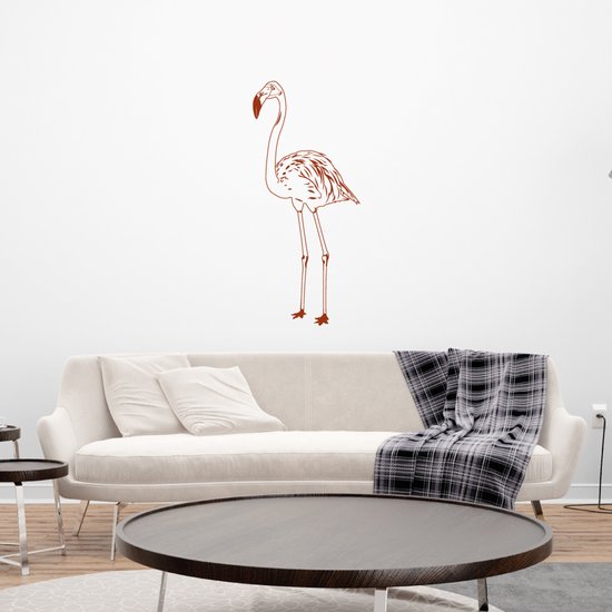 Sticker mural Flamingo - Marron - 35 x 80 cm - Muursticker4Sale