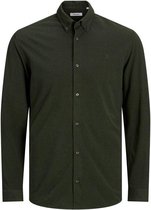 Jack & Jones Overhemd Jjepique Shirt L/s 12190507 Forest Night Fit/slim Fit Mannen Maat - XL