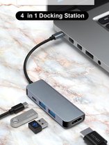 I Wannahave Adaptateur USB-C 4 en 1 - HDMI 4K - 2x USB 3.0 - Chargement USB-C - pour MacBook, MacBook Pro, MacBook Air et ordinateurs portables avec USB-C - Gris sidéral