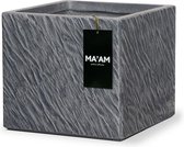 MA'AM Nova - plantenbak - vierkant - 30x26 - zwart/grijs - industrieel - stoere bloembak - buiten - binnen