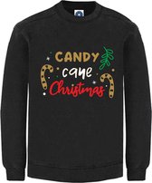 DAMES Kerst sweater - CANDY CANE CHRISTMAS - kersttrui - zwart - large -Unisex