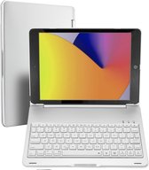 iPad 10.2 Toetsenbord Hoes 2020 iPad 8 Keyboard Case Book Cover - Zilver