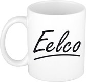 Eelco naam cadeau mok / beker met sierlijke letters - Cadeau collega/ vaderdag/ verjaardag of persoonlijke voornaam mok werknemers