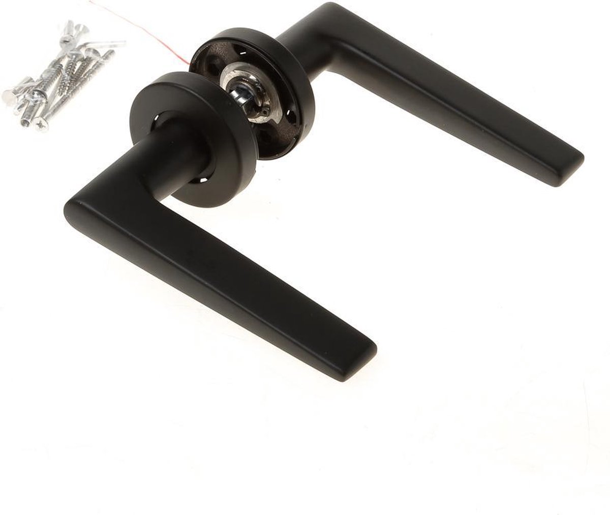 Zwarte deurklink Formani Basics LB21H Deurkruk Geveerd Op Rozet Mat Zwart