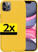 Hoes voor iPhone 11 Pro Hoesje Siliconen - Hoes voor iPhone 11 Pro Case - Hoes voor iPhone 11 Pro Hoes Geel - 2 Stuks