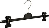 De Kledinghanger Gigant - 50 x Rok / broekhanger kunststof zwart met anti-slip knijpers, 40 cm