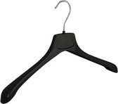De Kledinghanger Gigant - 5 x Mantel / kostuumhanger kunststof zwart met schouderverbreding, 40 cm