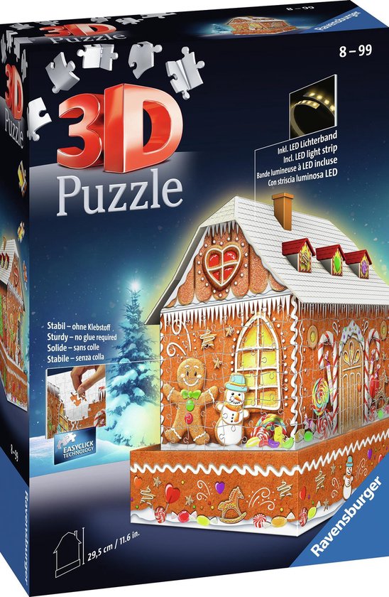 Ravensburger Kerst Gingerbread House Night Edition - 3D puzzel gebouw - 216  Stukjes | bol.com