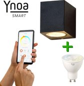 Ynoa smart home - Slimme buitenverlichting Nice - Zwart - White Tones - Zigbee 3.0 - Dimbaar - CCT - Werkt met o.a. Philips Hue* en Homey - IP54 - Smart wandlamp voor binnen en bui