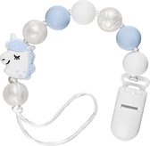 Speenkoord Jongen - Zinaps Baby Dummy Chain Boys Unicorn Siliconen Kralen Kleurrijke Vierkant met Clip - Universal No Name - Blauw (WK 02129)