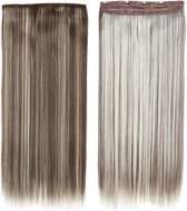 Clip in hairextensions 1 baan straight bruin / blond - F8/613