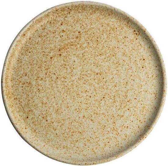 Olympia Canvas ronde borden met smalle rand crème 26,5cm