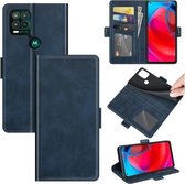 Voor Motorola Moto G Stylus 5G Dual-side Magnetische Gesp Horizontale Flip Lederen Case met Houder & Kaartsleuven & Portemonnee (Donkerblauw)
