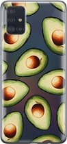 Samsung Galaxy A51 Telefoonhoesje - Transparant Siliconenhoesje - Flexibel - Met Voedselprint - Avocado