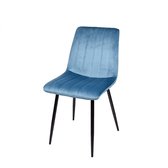 Eetkamerstoel Donna - Velvet Blauw - Metalen Poten  Furn4All | Blauw | 87 x 45 x 50 cm