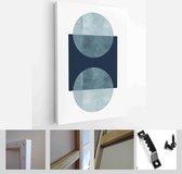A trendy set of Abstract Hand Painted Illustrations for Wall Decoration, Social Media Banner, Brochure Cover Design or Postcard Background. Aesthetic watercolor - Modern Art Canvas