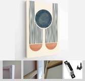 Mid Century Modern Design. A trendy set of Abstract Hand Painted Illustrations for Wall Decoration, Social Media Banner, Brochure Cover Design - Modern Art Canvas - Vertical - 1952