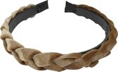 Haarband Diadeem Gevlochten Velvet Beige